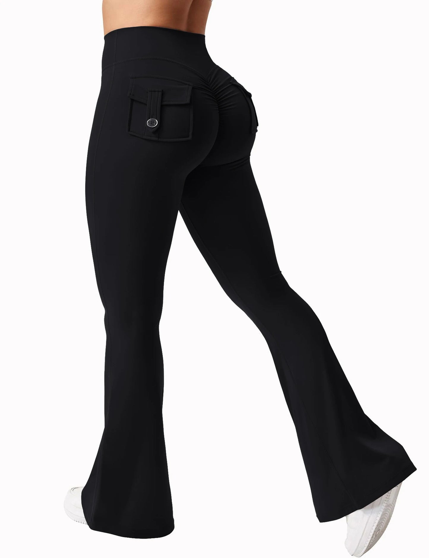 Women's Cargo Pocket Fitness Tights For Yoga And Running