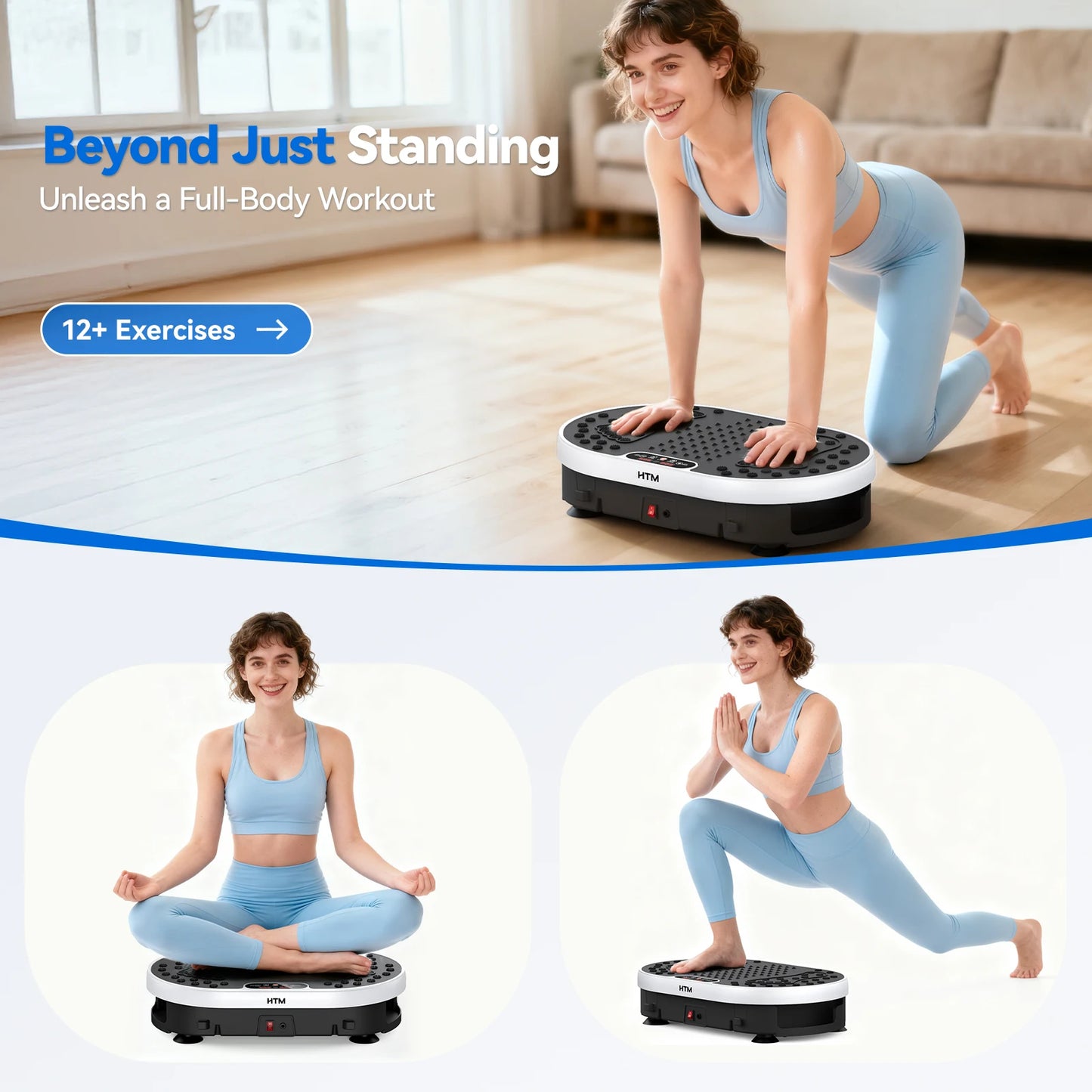 HTMM Vibration Plate High Frequency Fitness Platform 9 Programs