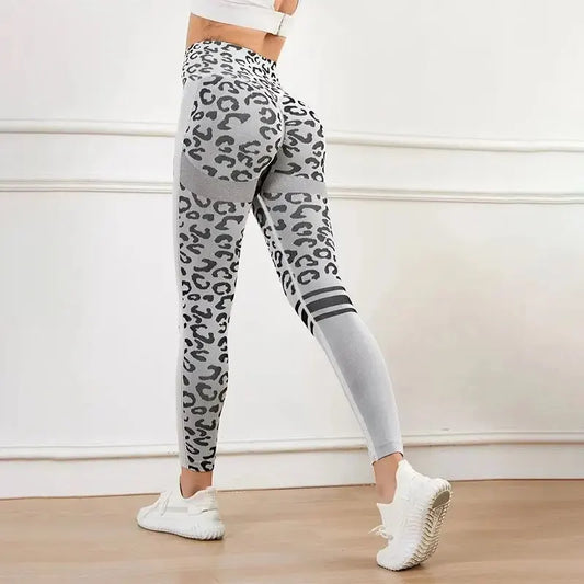 Leopard Print Seamless High Waist Quick Dry Yoga Pants For Women