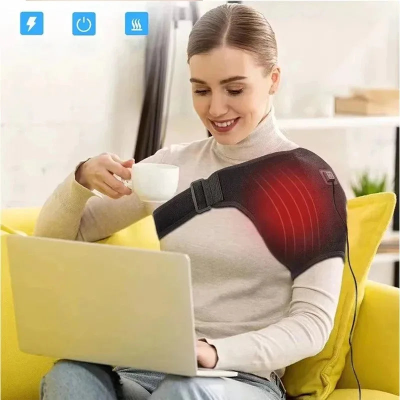 Electric Heated Shoulder Brace Wrap For Arm And Shoulder Pain Relief
