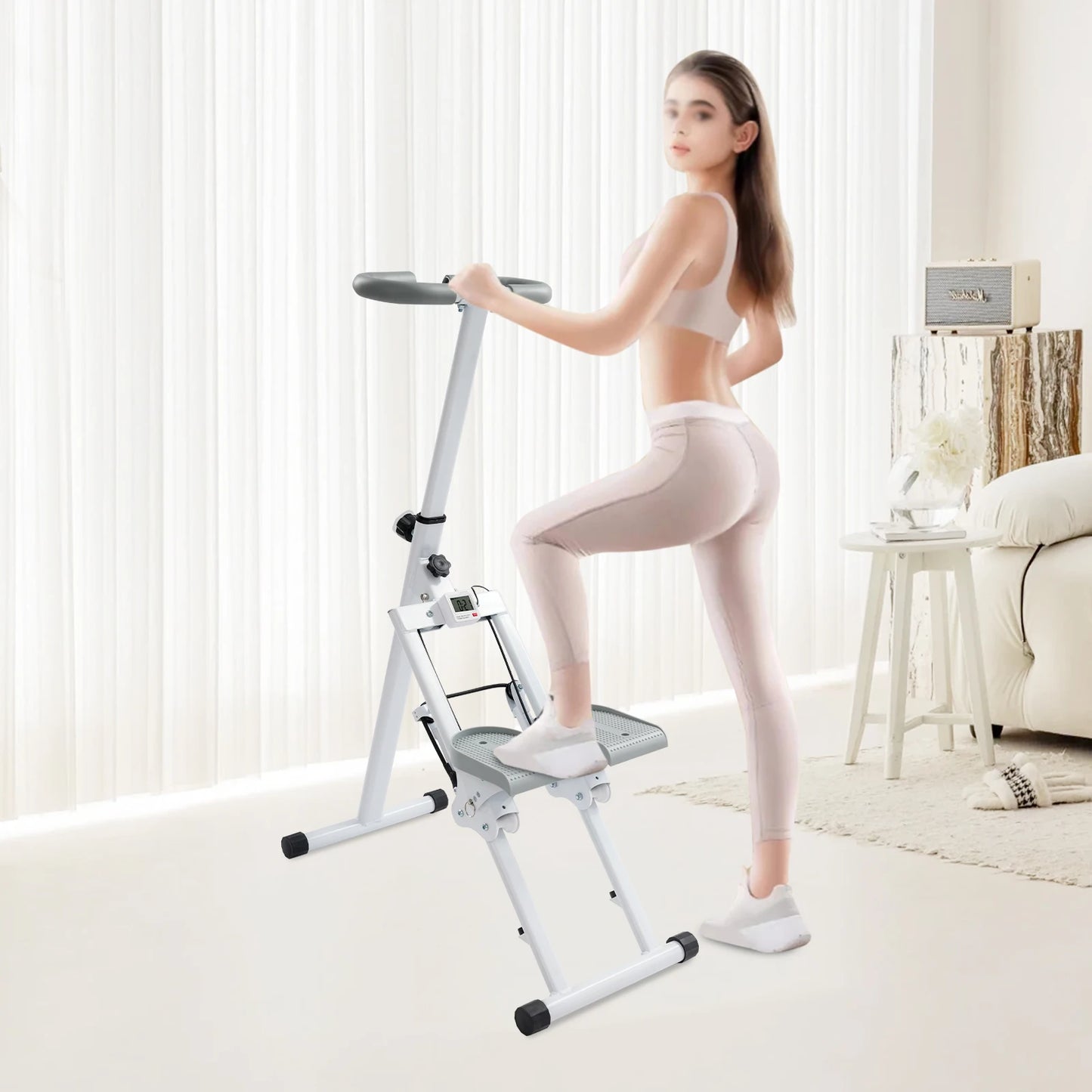NONE Adjustable Stair Stepper Foldable Vertical Climber For Home Gym