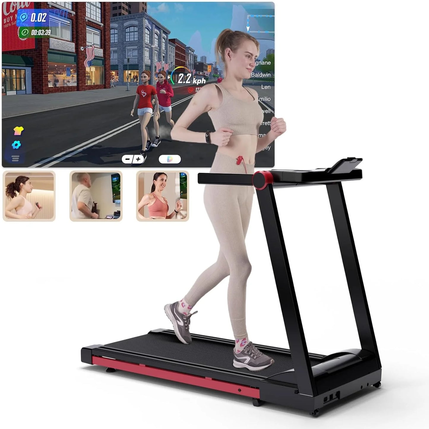 Folding Treadmill 3.5HP With 350 lb Capacity And 6 Percent Incline Bluetooth App