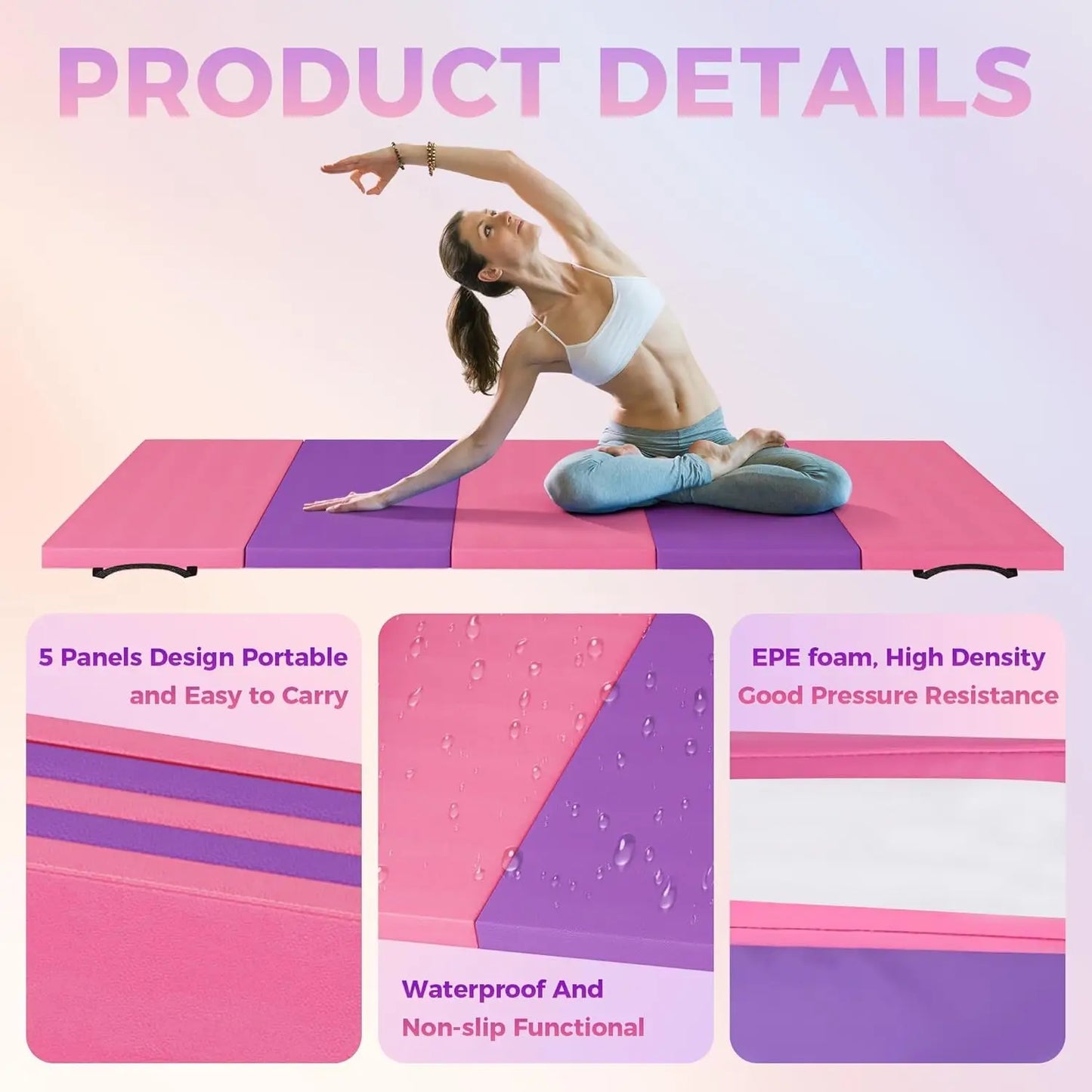 TWISTER.CK Folding Gym Mat Extra Firm High Density Non Slip