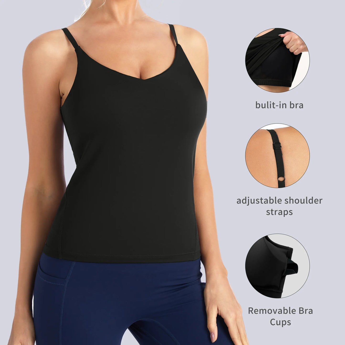 The Gym People Women Sleeveless Racerback Sports Bra Tank