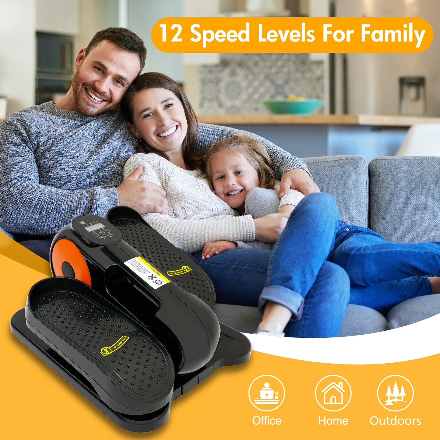 Gamewiu Under-Desk Elliptical Leg Exerciser Quiet 12-Speed