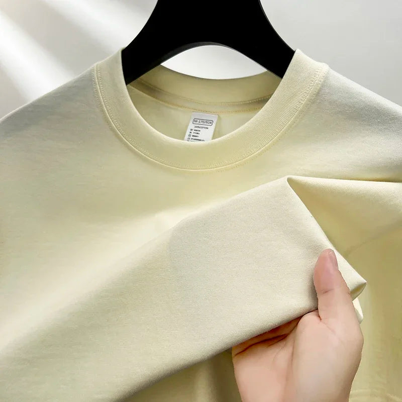 100% Pure Cotton Men's Short Sleeve Round Neck T Shirt Breathable