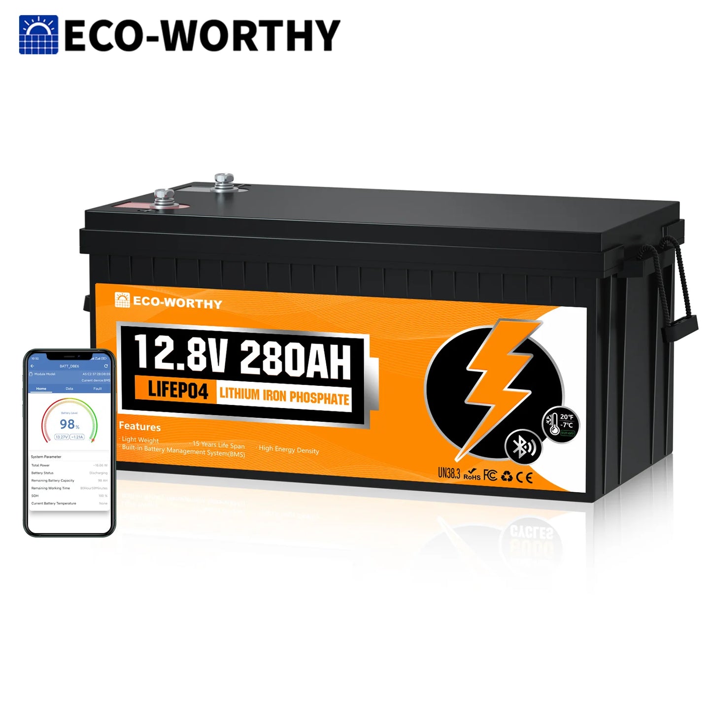 ECO WORTHY 280Ah LiFePO4 RV Battery With Bluetooth BMS