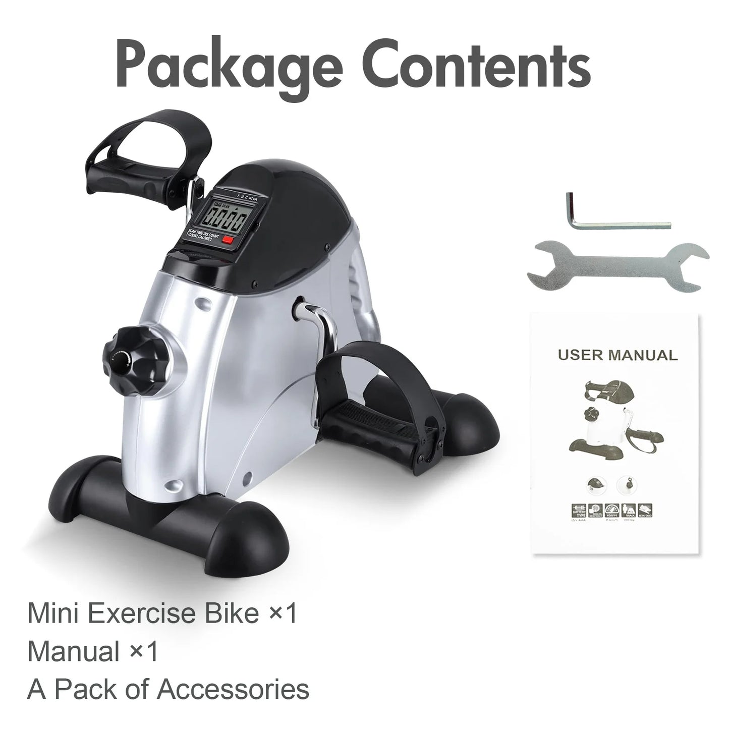 Portable Mini Under Desk Pedal Exerciser With LCD Display