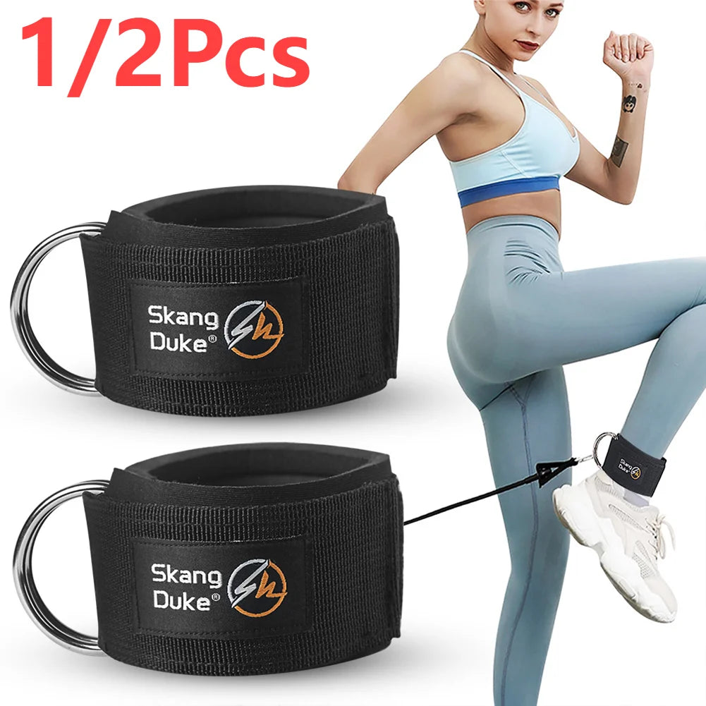 Padded Ankle Straps for Cable Machines with D Ring