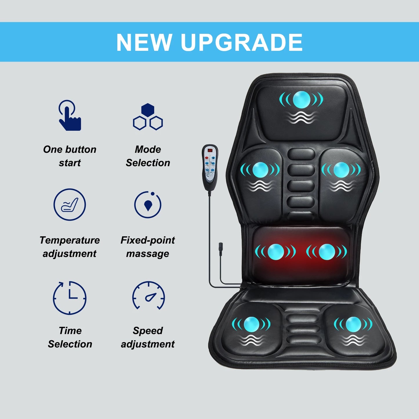 HOMEMASSA Massage Chair Pad With Heat And Nine Modes Relief