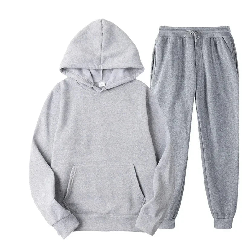 NONECN Men's Hoodie And Jogging Pants Tracksuit For Outdoor Activity