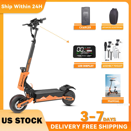 Arwibon 5600W Dual Motor Electric Scooter With Front Brakes