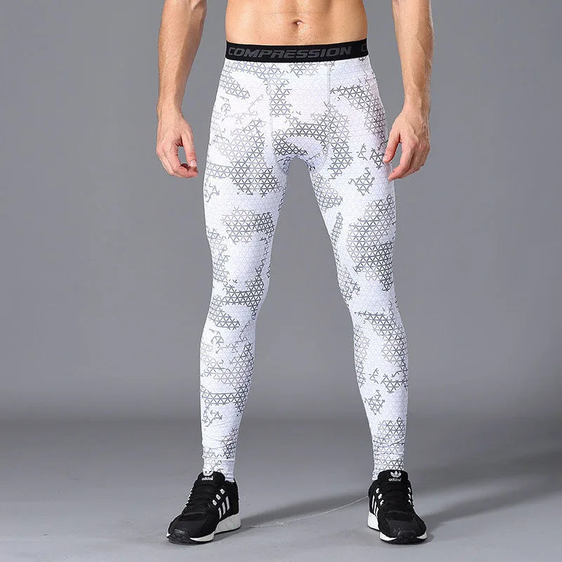 NONECN Camouflage Men Running Leggings Quick Dry Training Tights