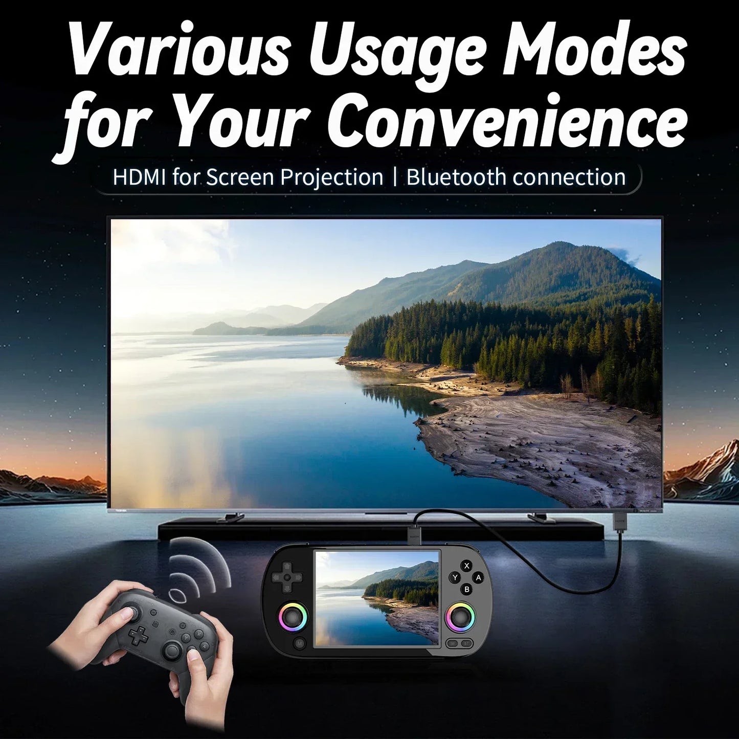Anbernic RG40XX H Handheld Game Console With RGB Lights