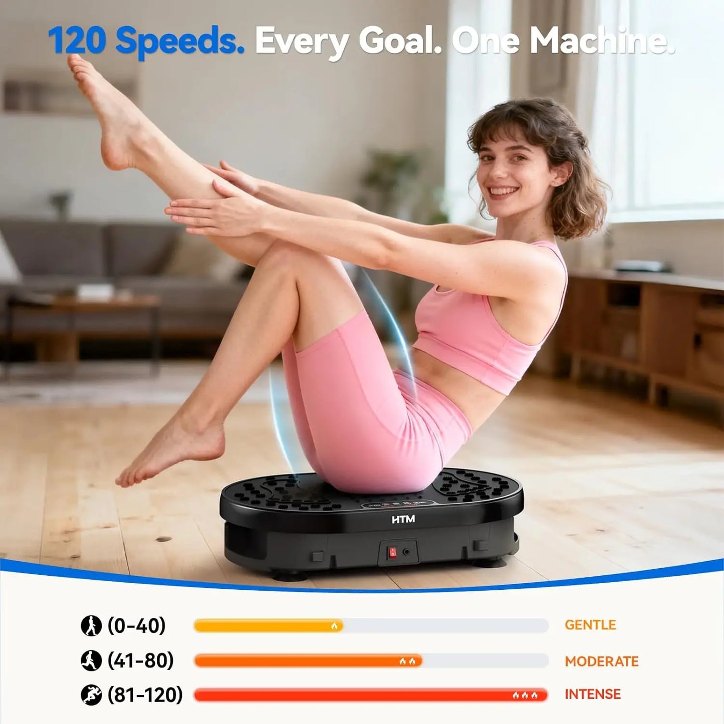 HTMM Vibration Plate Exercise Trainer With 120 Levels