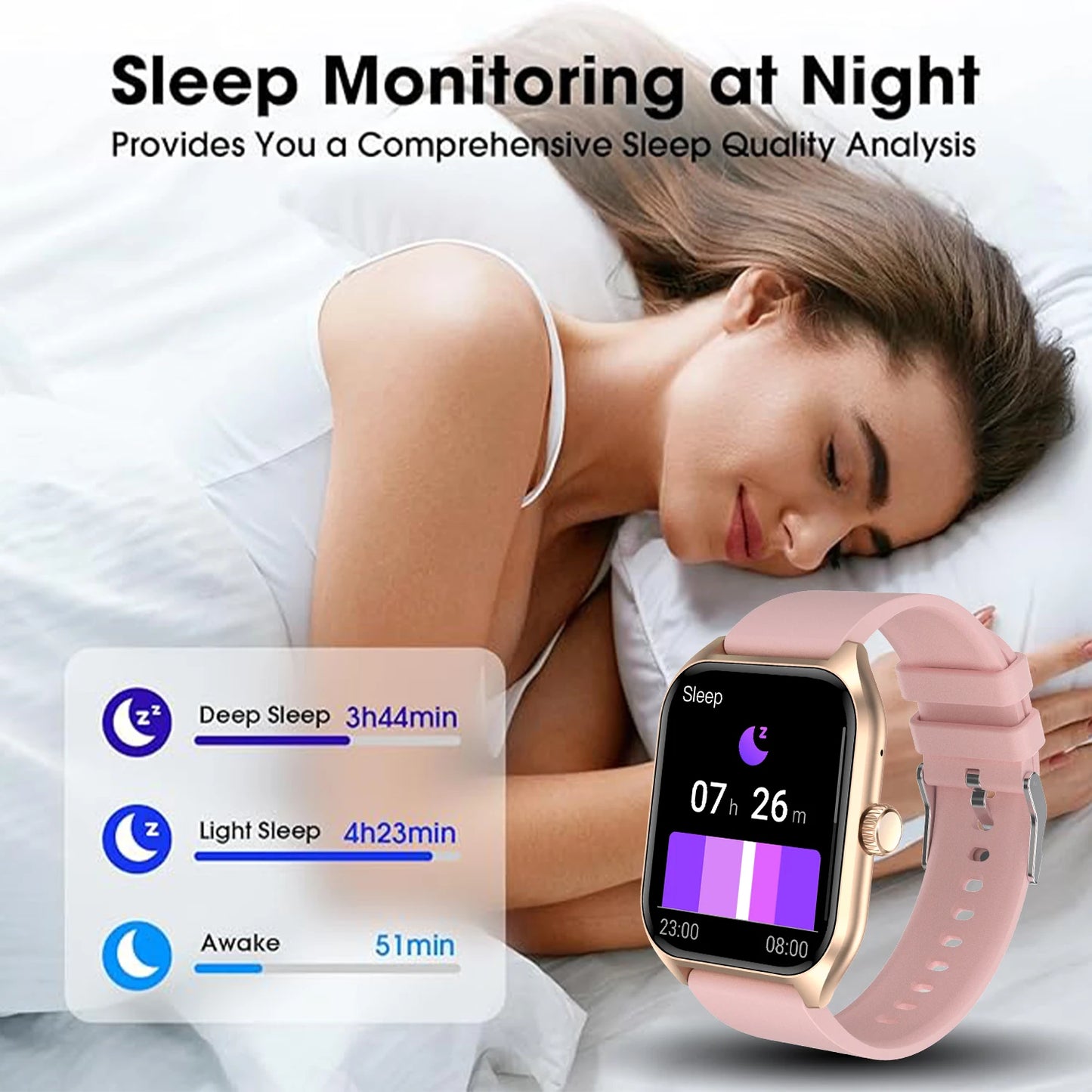 LIVLOVCP AI Voice Assistant Smart Watch Men Women Heart Rate