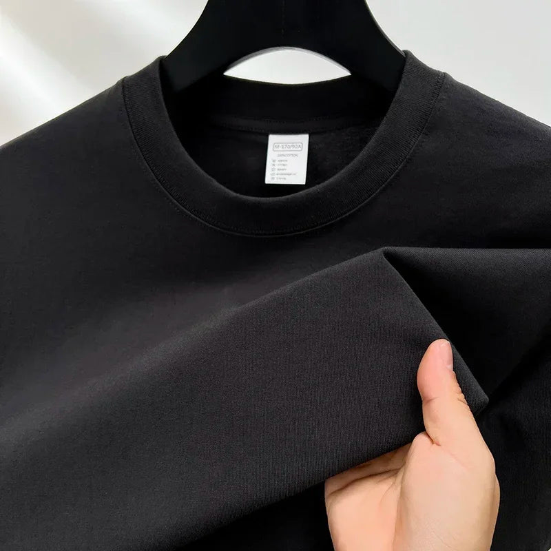 100% Pure Cotton Men's Short Sleeve Round Neck T Shirt Breathable