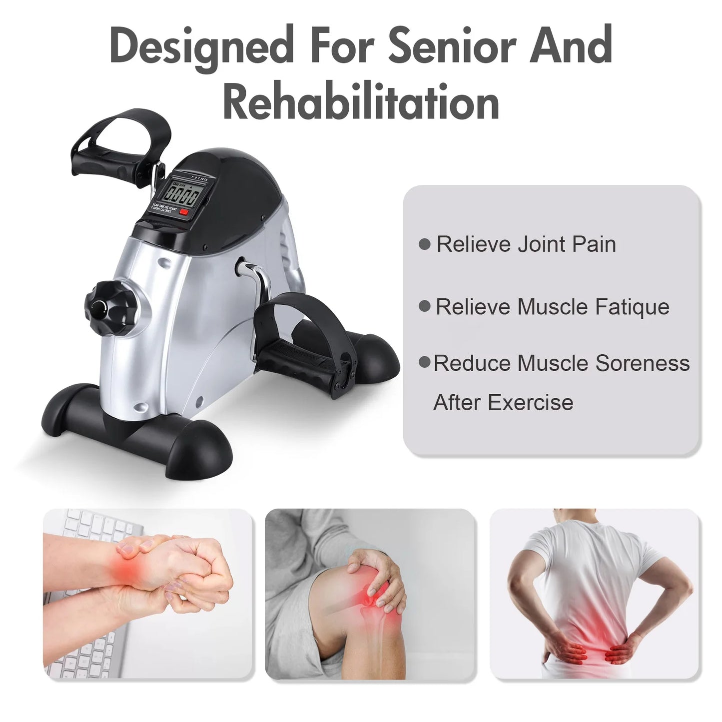 Mini Under Desk Pedal Exercise Bike With LCD Display