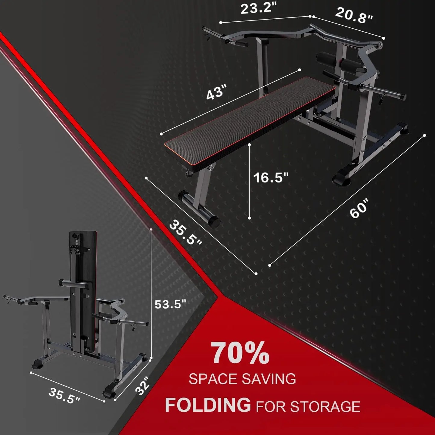 Bench Press Set With Adjustable Incline Bench And Dumbbell Rack