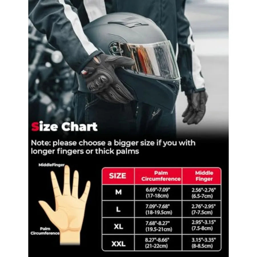 Motorcycle Gloves For Men Women Touchscreen Anti Slip Dirt Bike Riding