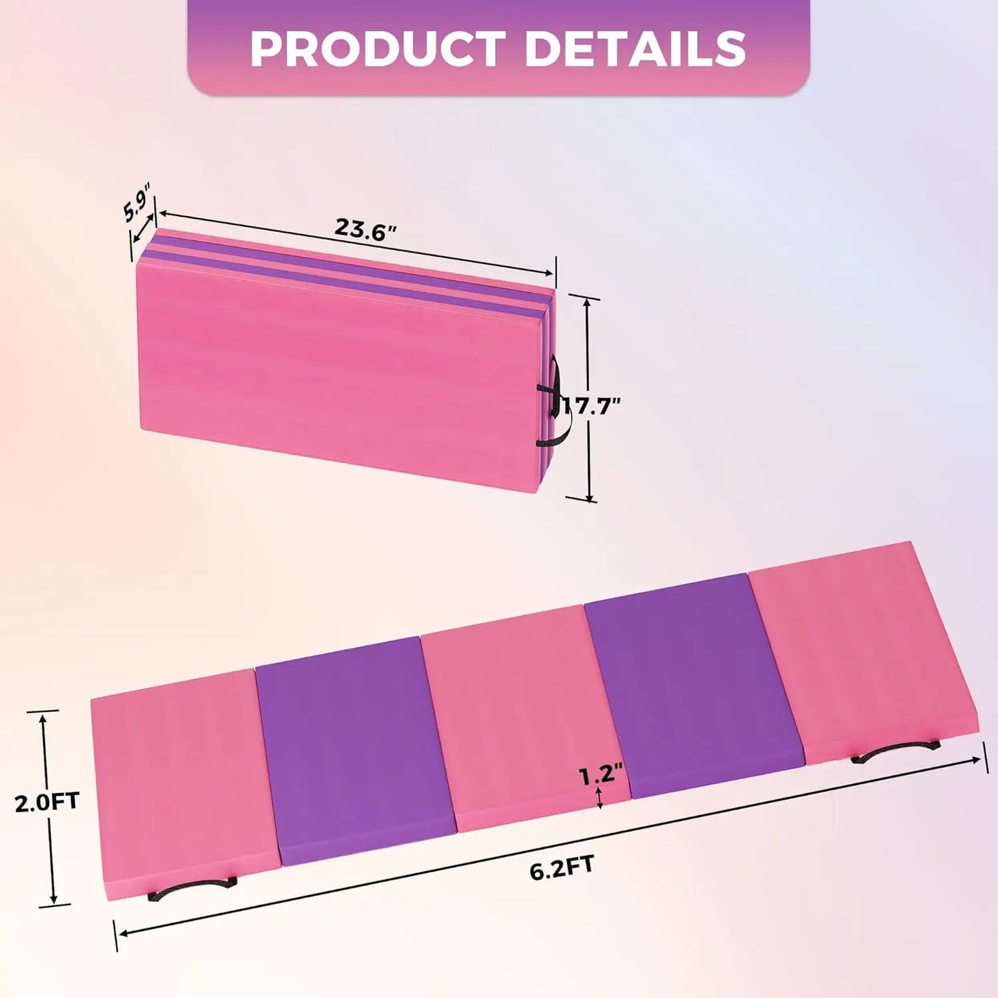 TWISTER.CK Folding Gym Mat Extra Firm High Density Non Slip