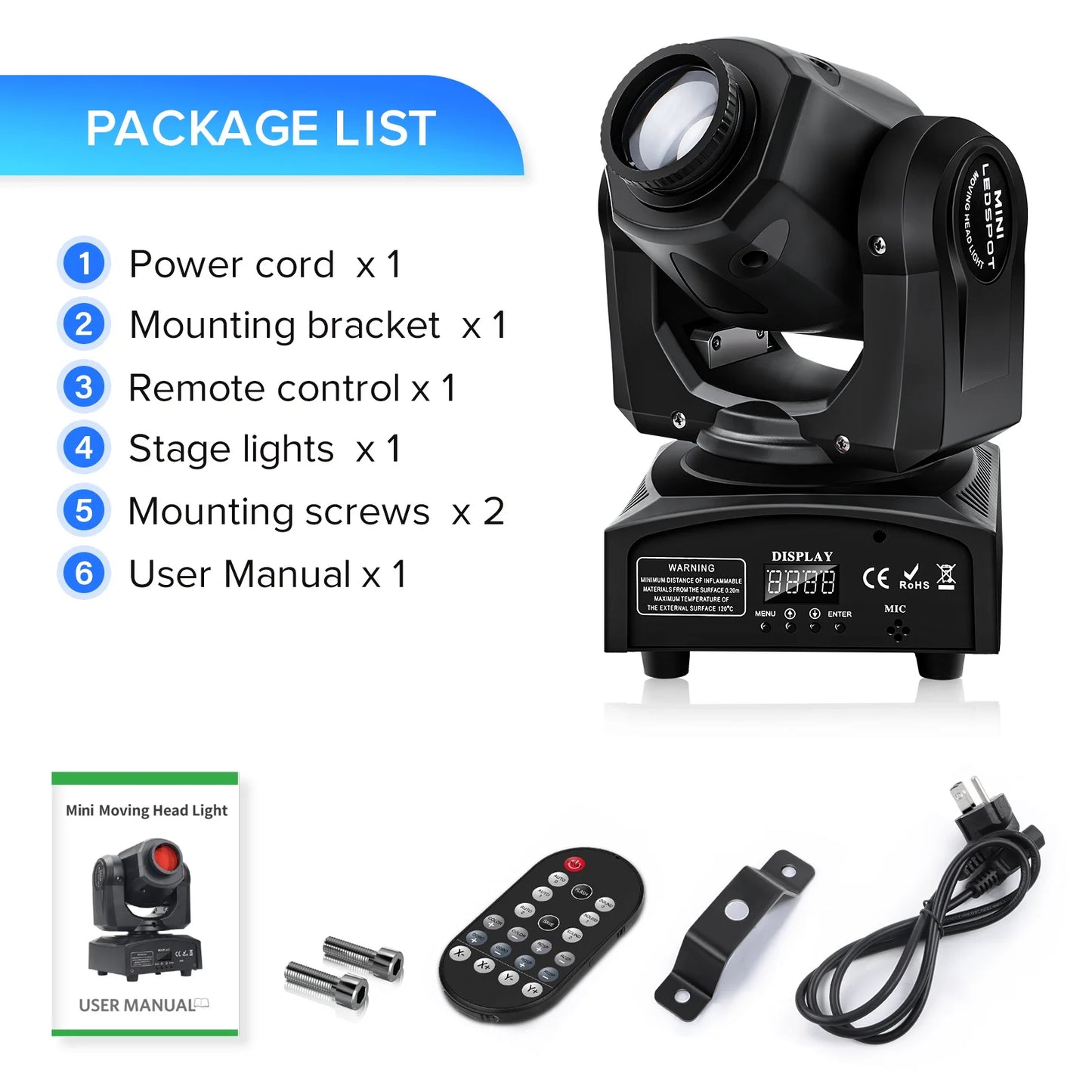 U'King 60W LED Moving Head Light DMX512 Gobo Stage
