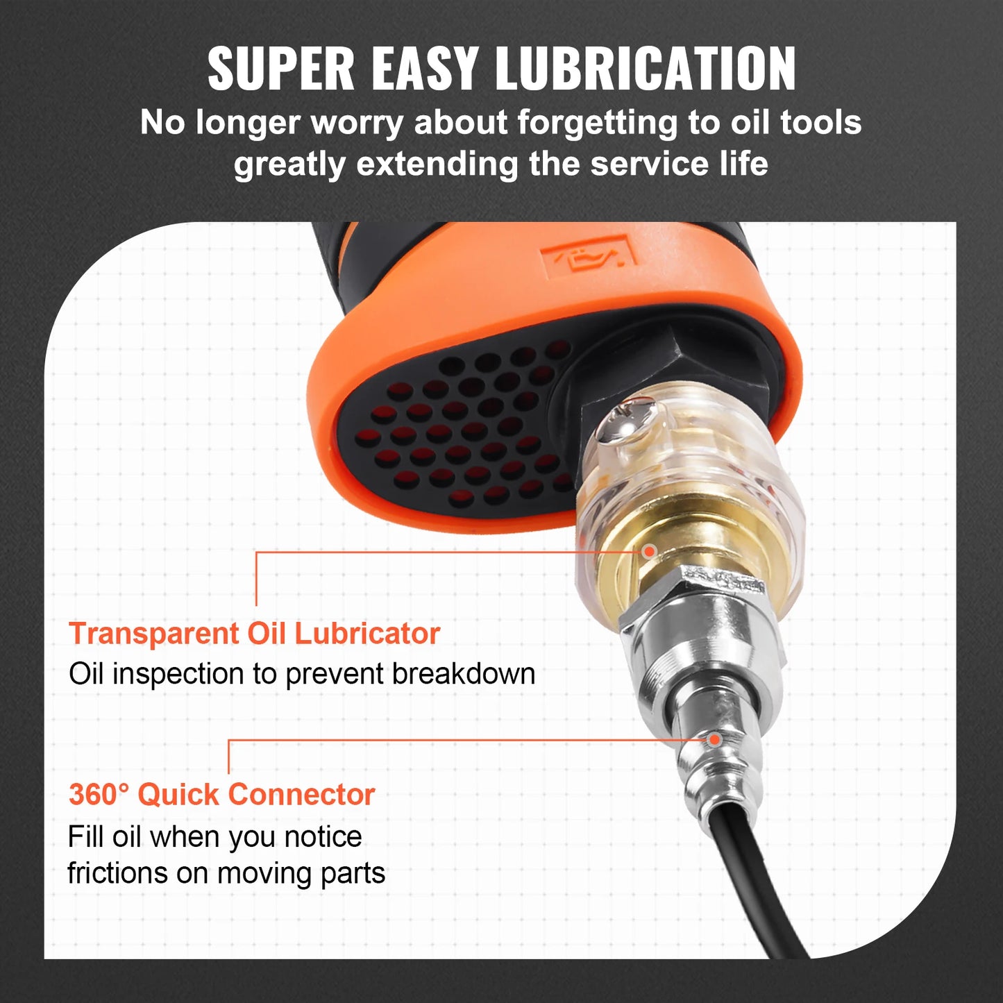 SucceBuy Lightweight Pneumatic Impact Gun With 11-Piece Socket Set