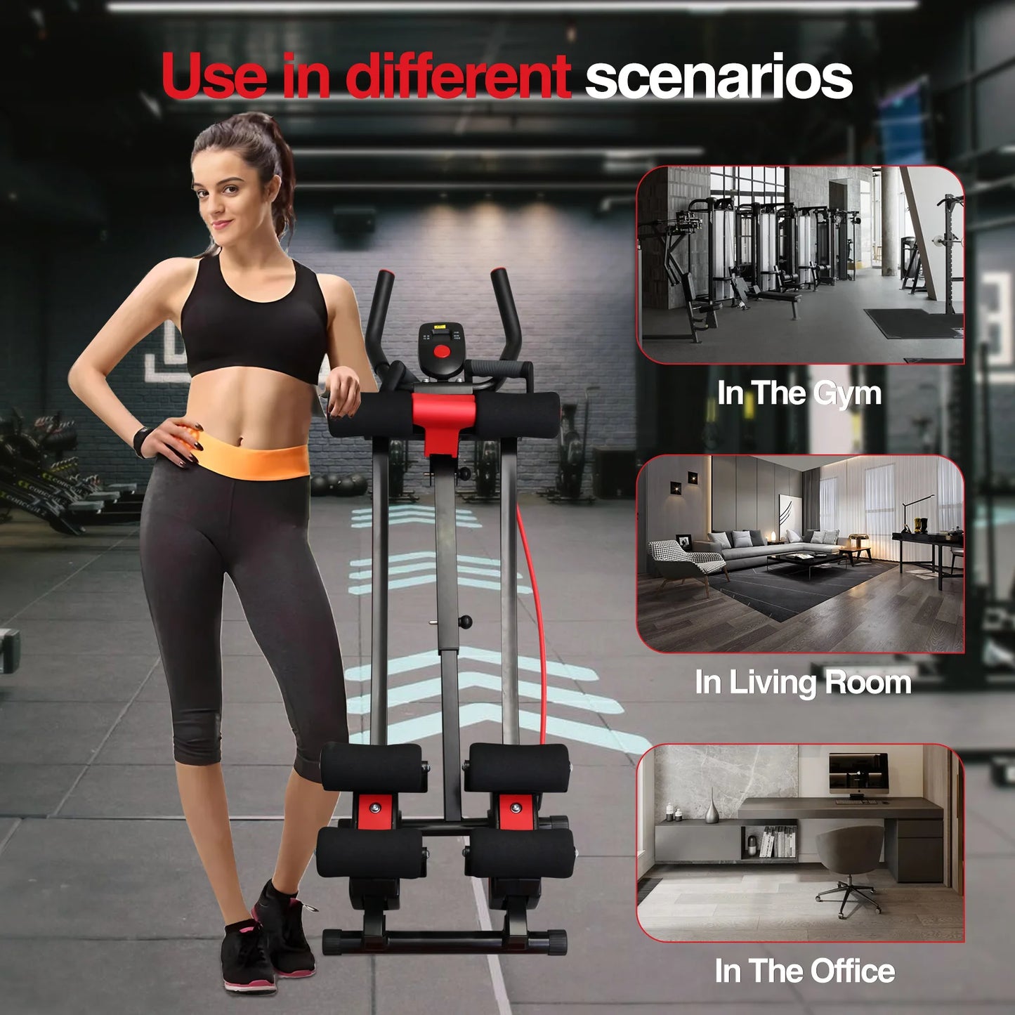 Monorail Ab Machine Ab Cruncher Fitness Trainer With Four Levels