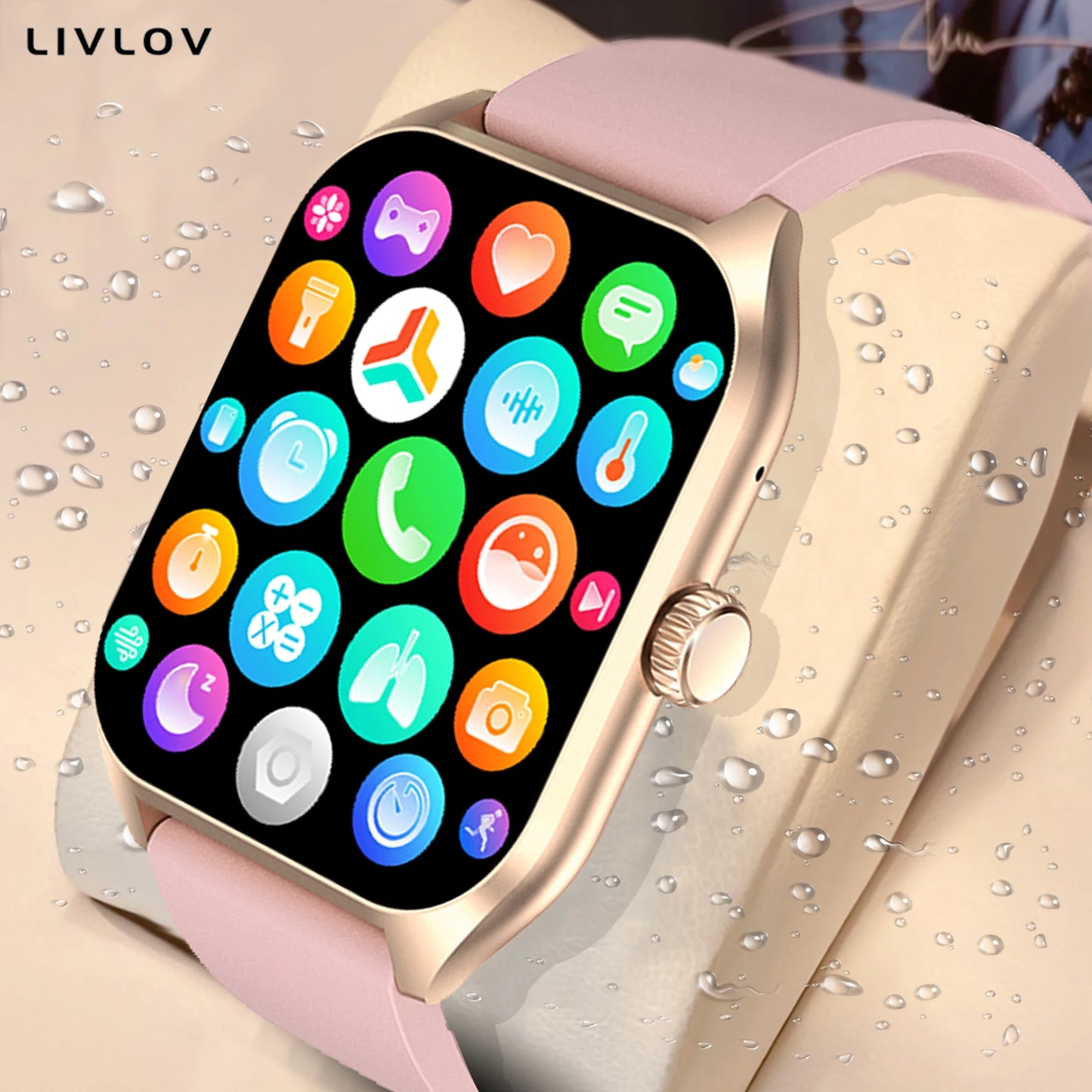 LIVLOVCP AI Voice Assistant Smart Watch Men Women Heart Rate
