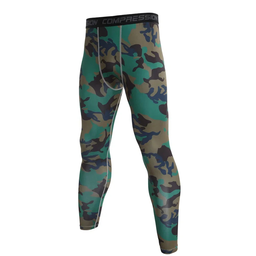 NONECN Camouflage Men Running Leggings Quick Dry Training Tights