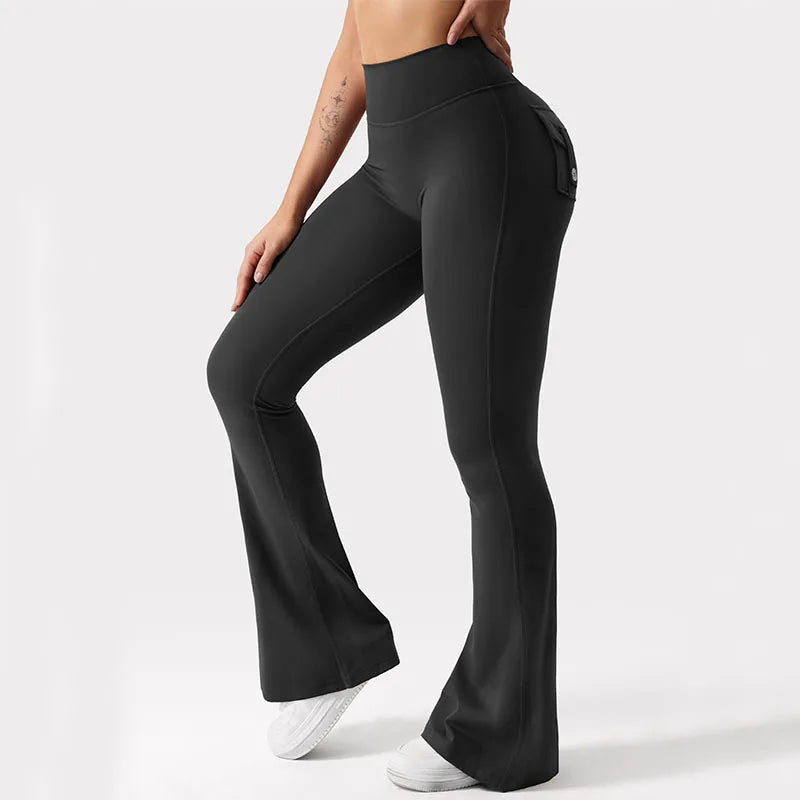 Women's Cargo Pocket Fitness Tights For Yoga And Running