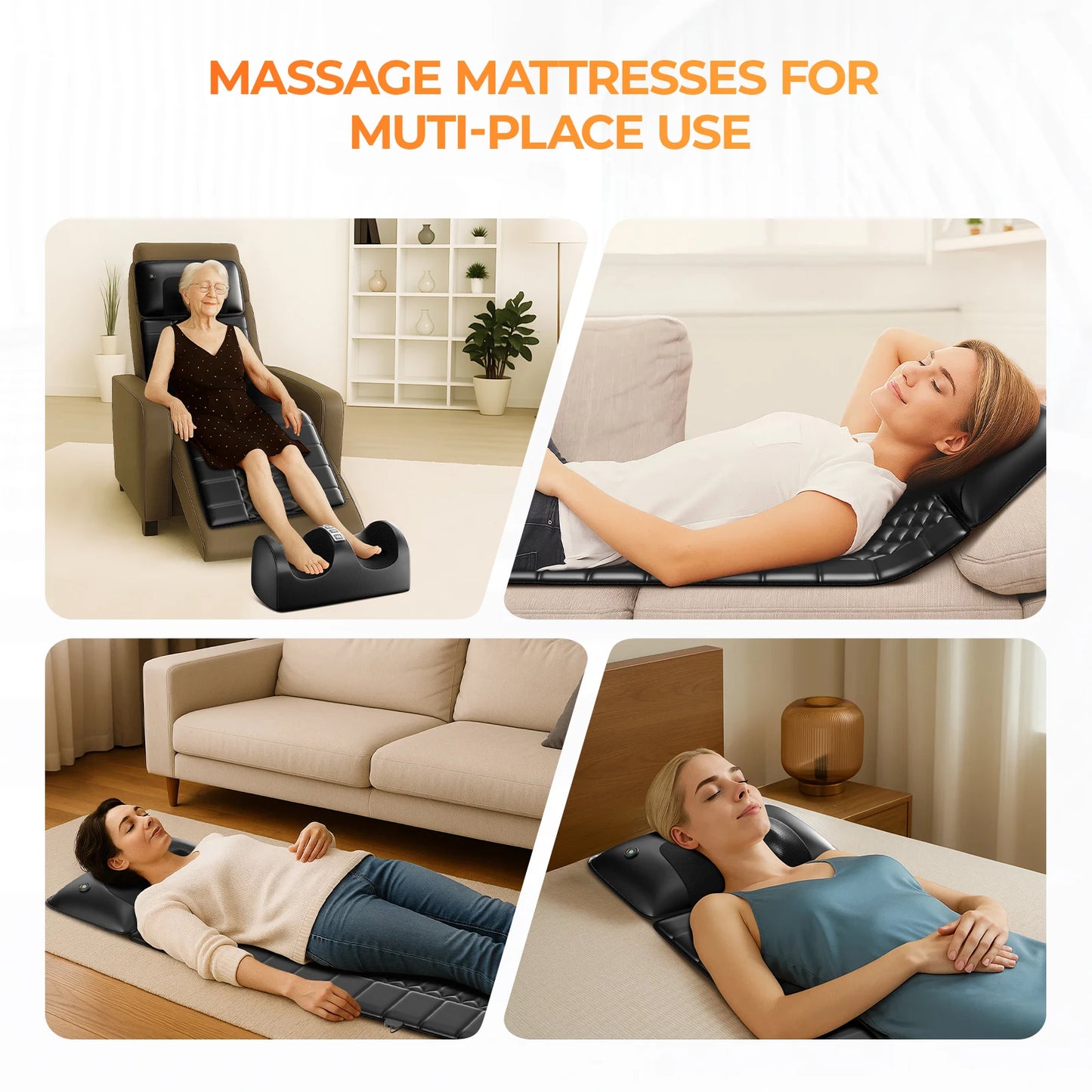 HIMOUTA Shiatsu Full Body Massage Mat With Heat Detachable Pad