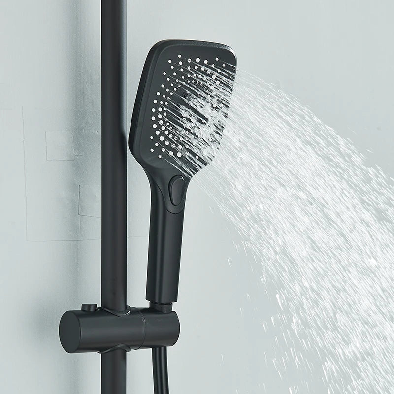 MYQualife Piano Style Shower Set Brass Dual Control Faucets
