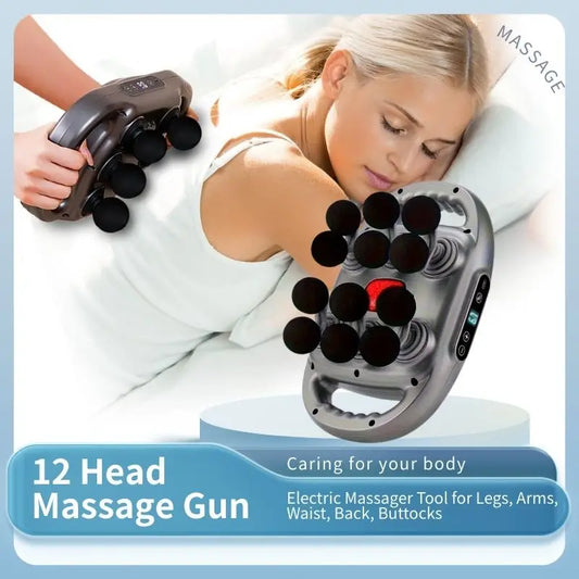 12 Head Deep Tissue Massage Gun For Full Body Recovery