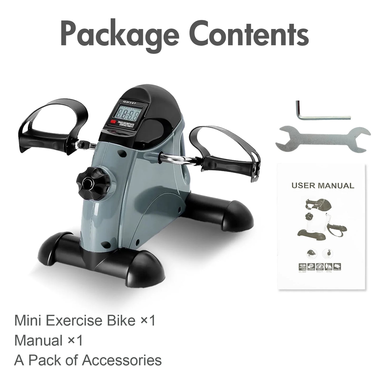 Portable Mini Under Desk Pedal Exerciser With LCD Display