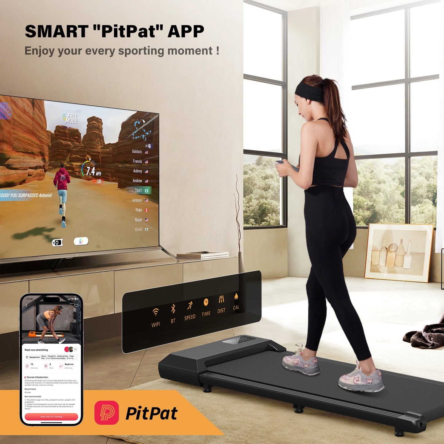 Superun Smart Under Desk Treadmill For Home Office With App