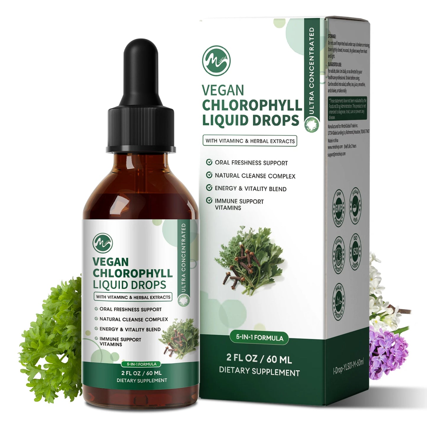 MINCH Chlorophyll Liquid Drops 4X Concentrated Supports Cleansing And Immunity