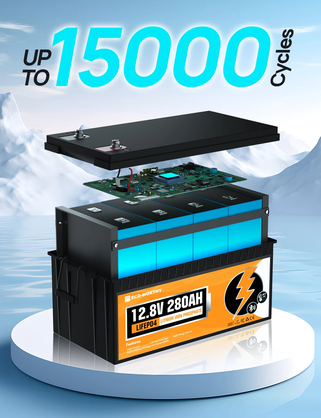 ECO WORTHY 280Ah LiFePO4 RV Battery With Bluetooth BMS