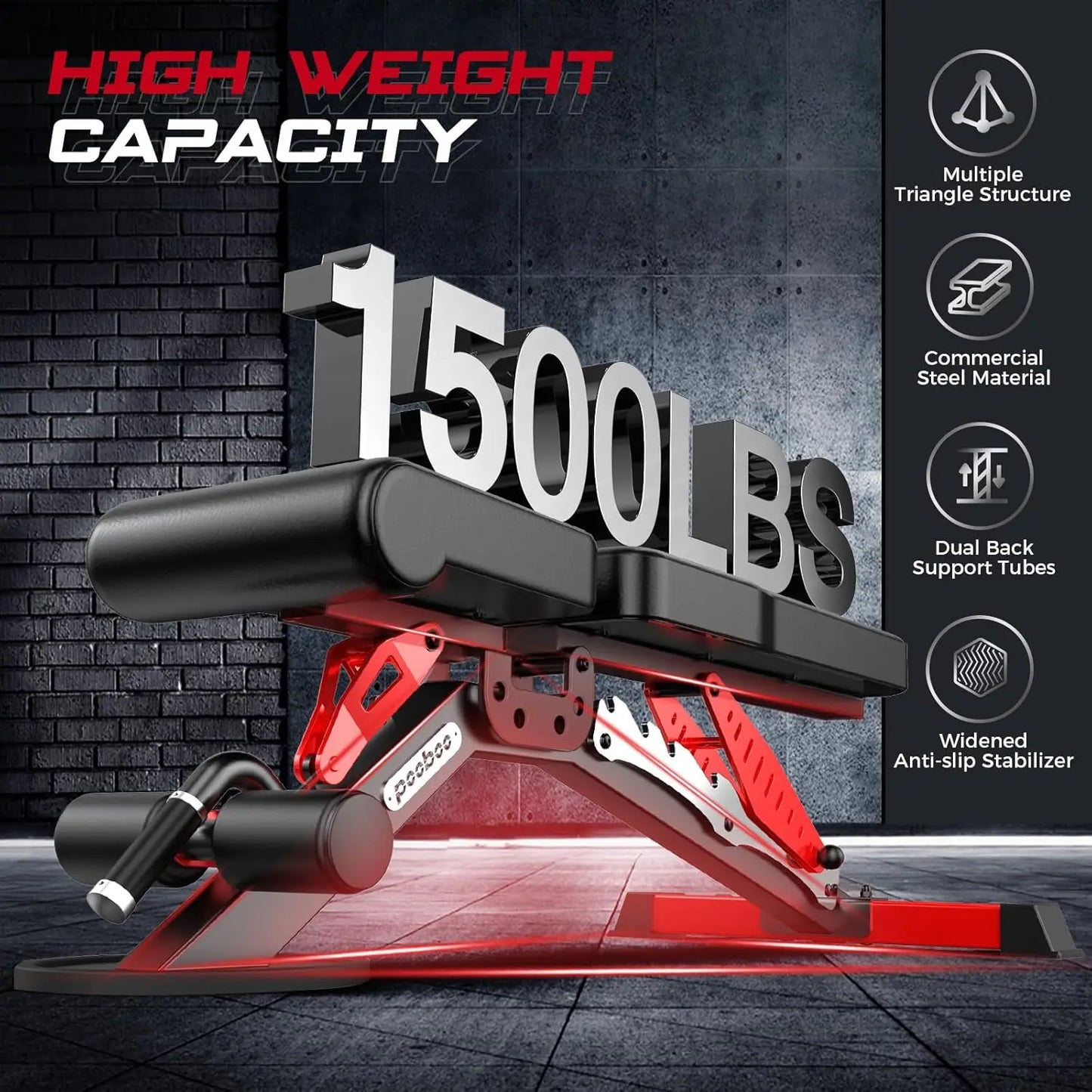 Adjustable Weight Bench For Home Gym 1500LBS Capacity Elite