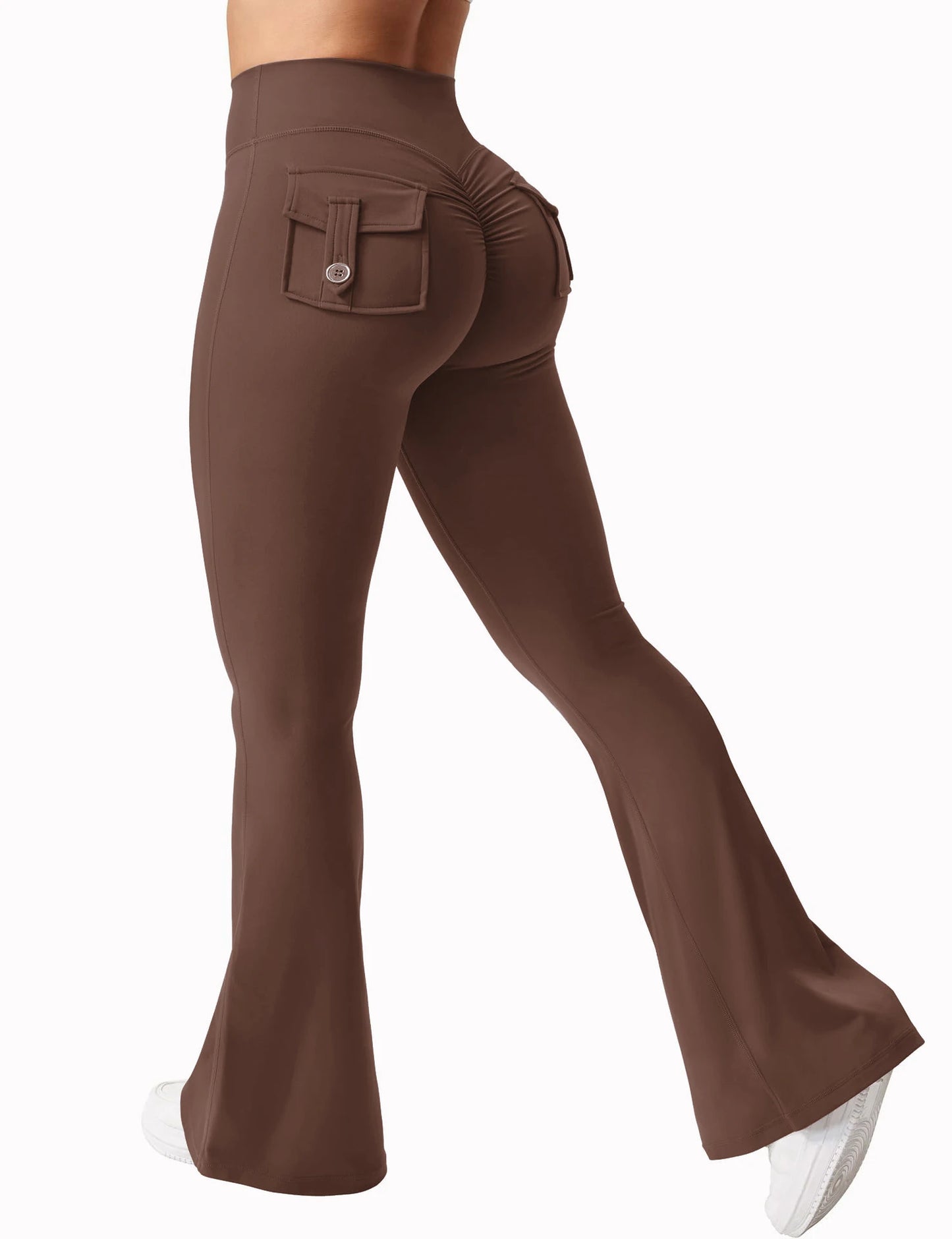 Women's Cargo Pocket Fitness Tights For Yoga And Running