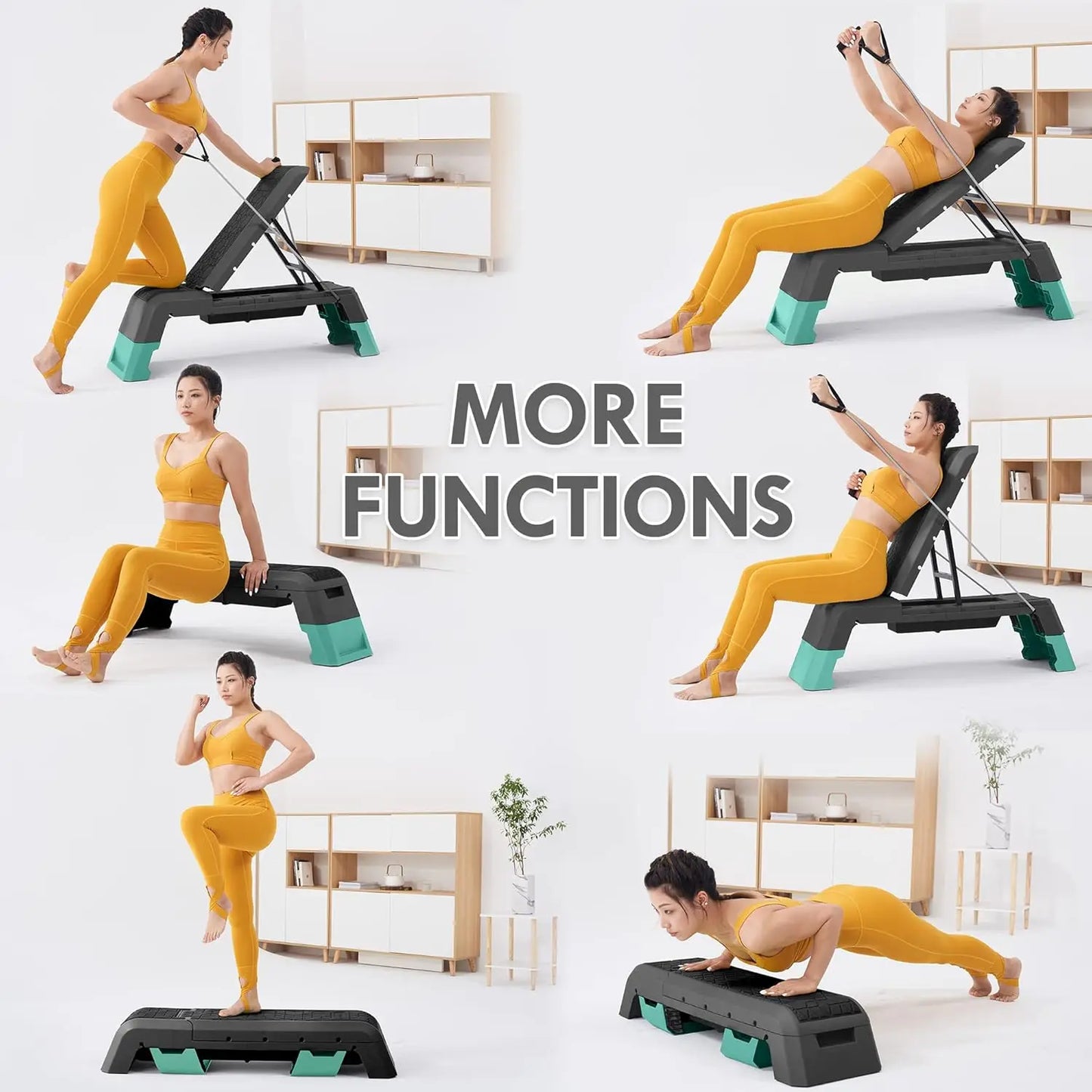 Multifunctional Aerobic Deck With Cord Workout Platform Adjustable Dumbbell Bench