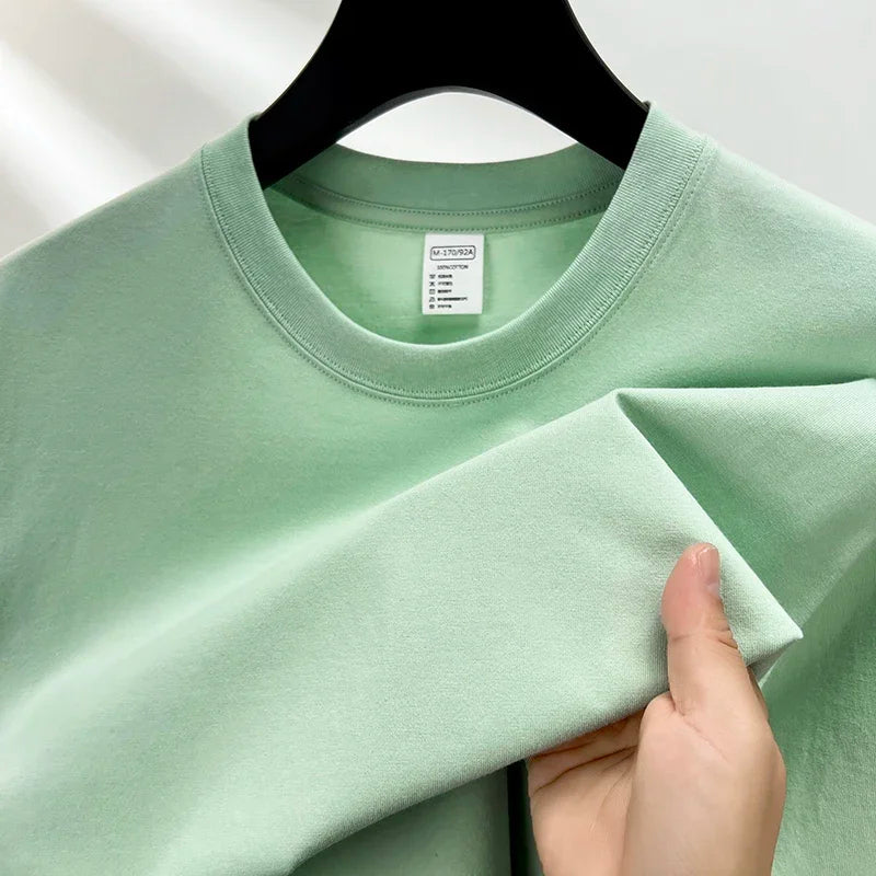100% Pure Cotton Men's Short Sleeve Round Neck T Shirt Breathable