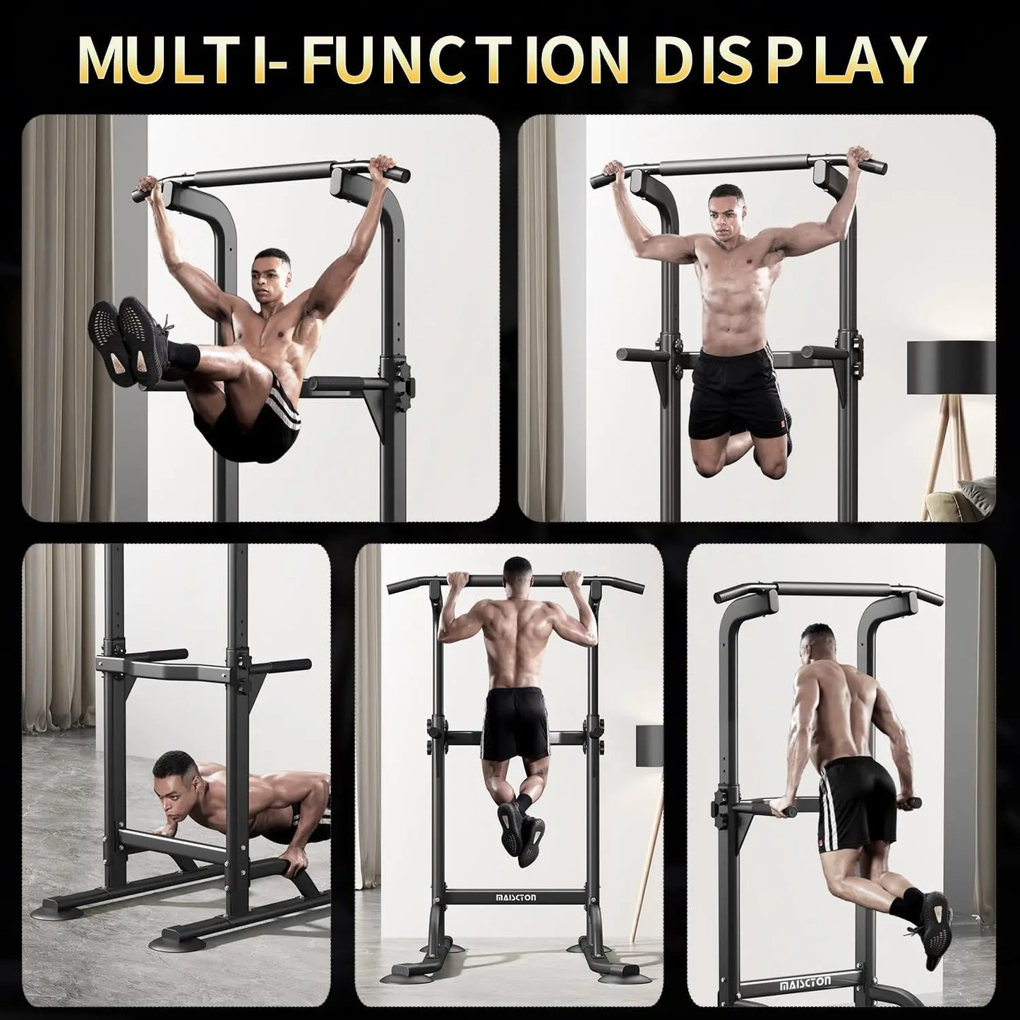 Adjustable Height Power Tower Pull Up Bar Dip Station