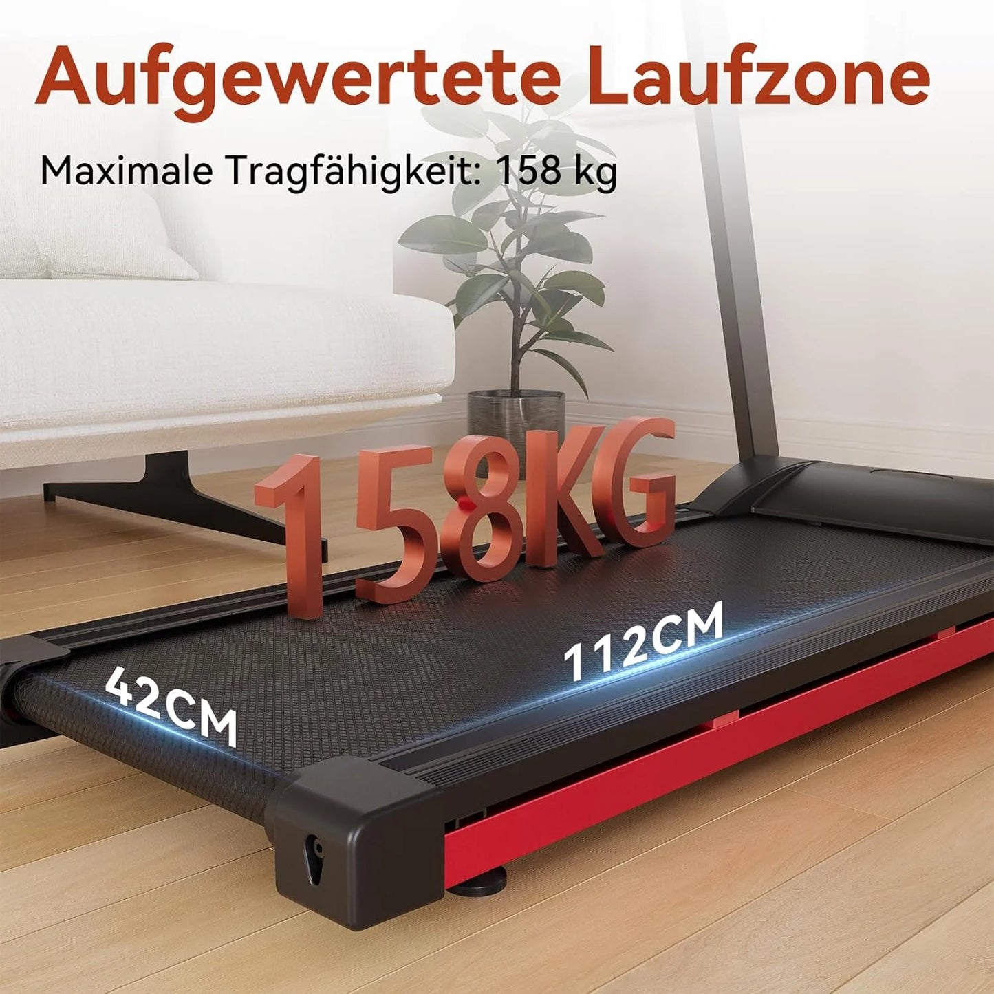 Folding Treadmill 3.5HP With 350 lb Capacity And 6 Percent Incline Bluetooth App