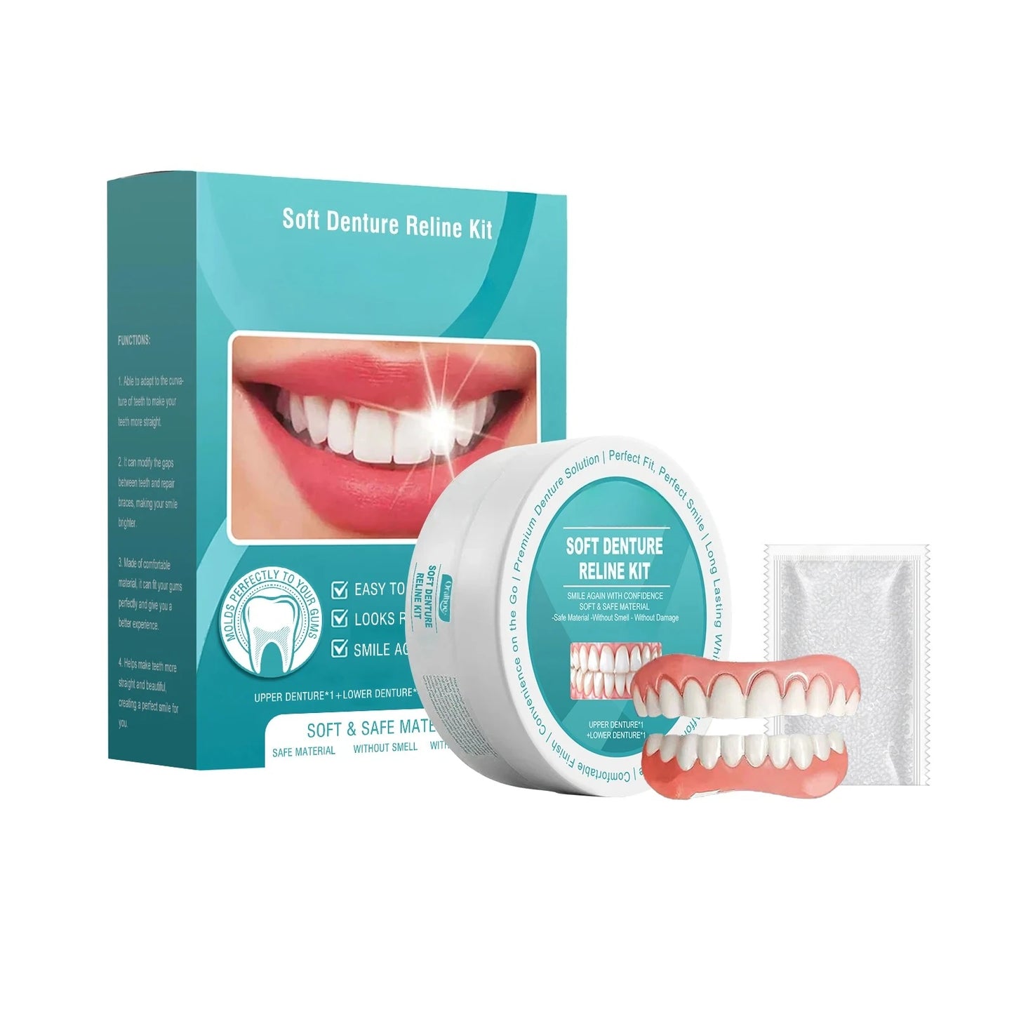 Silicone Reline Denture Set Temporary Upper and Lower Veneers