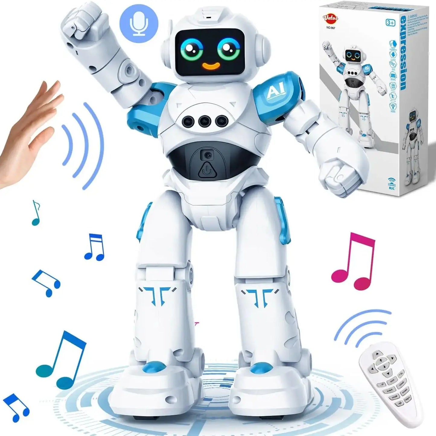 VATOS RC Robot Toy with Smart Talking and Gesture Sensing
