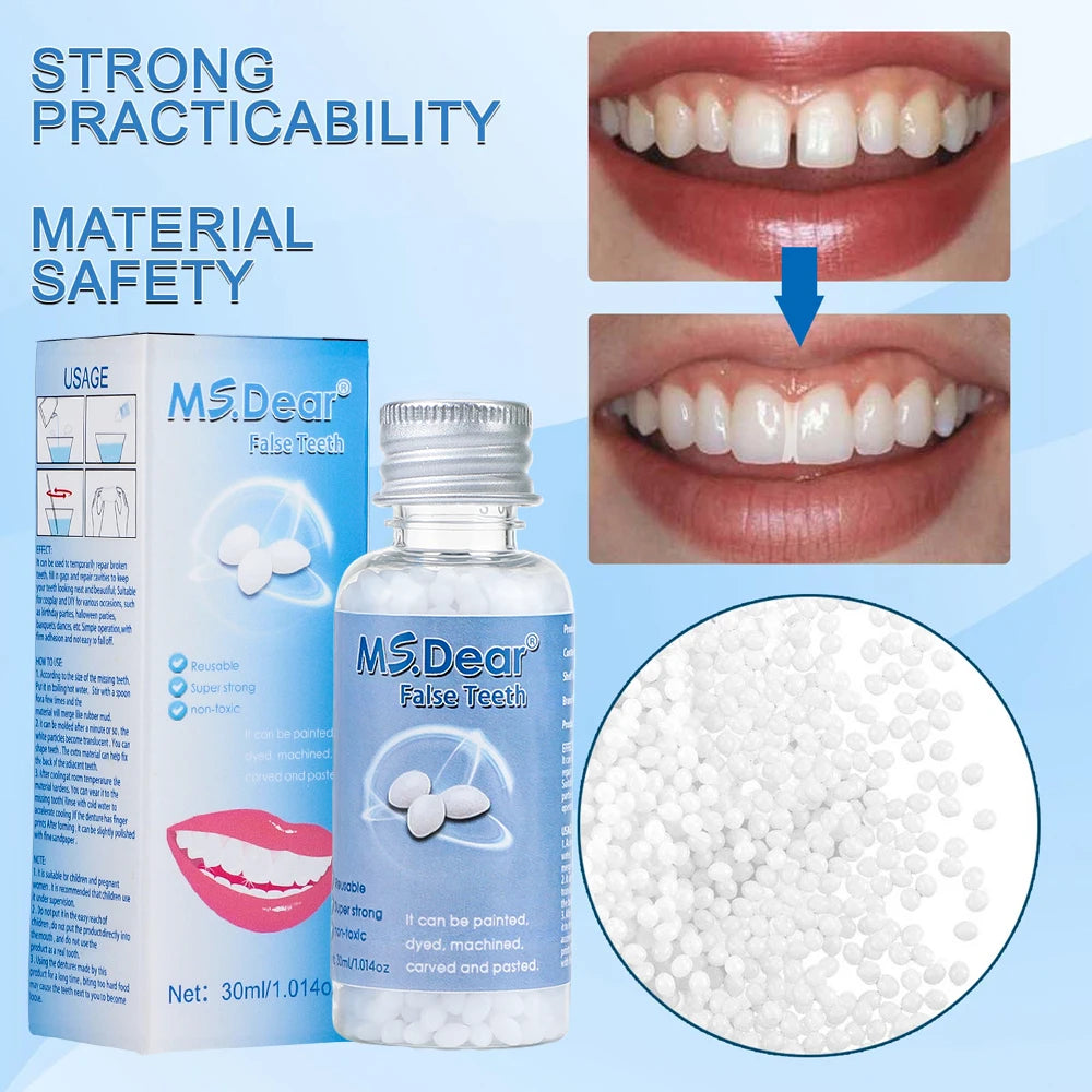 NONE Denture Adhesives 30ml Resin Temporary Tooth Repair Granules