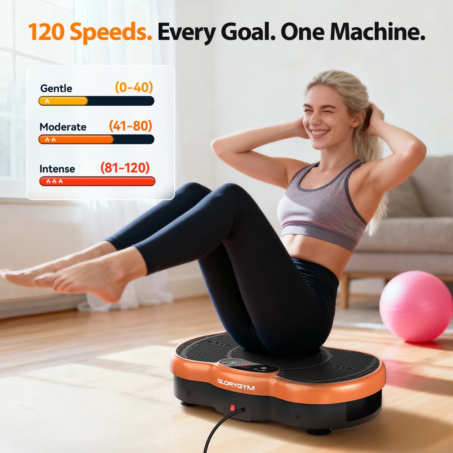 Vibration Plate Fitness Platform Calorie Tracking Bluetooth Remote