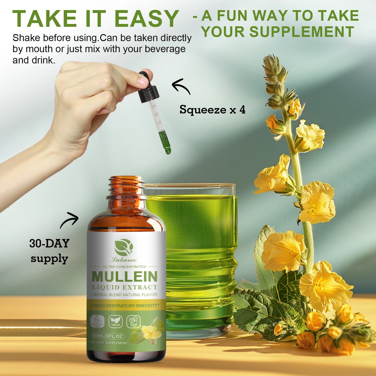 Mulittea Mullein Drops For Respiratory Support And Immunity