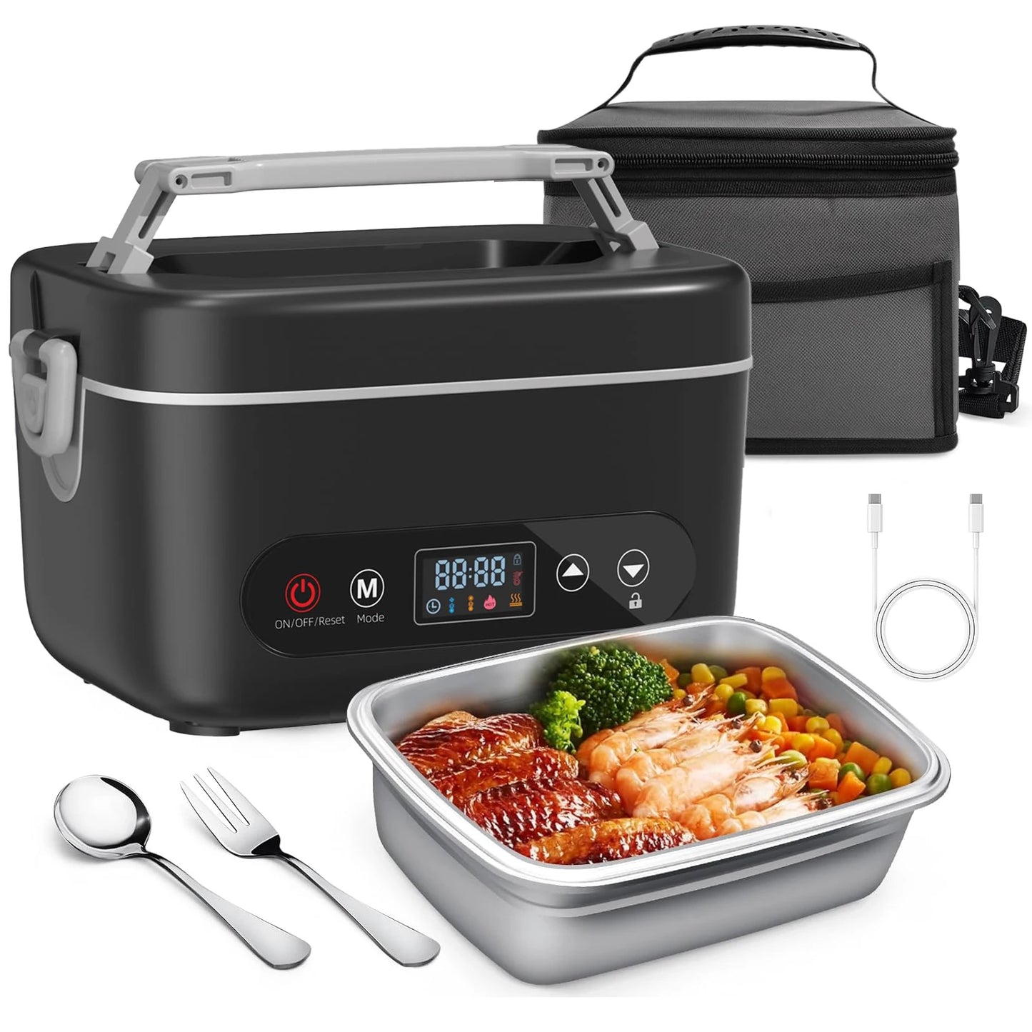 Wireless Lunch Box Heater 12000mAh With Five Sided Heating